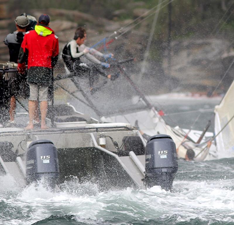 How close do you want to get to the action photo copyright Frank Quealey taken at  and featuring the 18ft Skiff class