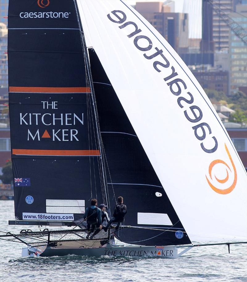 The Kitchen Maker-Caesarstone led for most of the race photo copyright Frank Quealey taken at Australian 18 Footers League and featuring the 18ft Skiff class