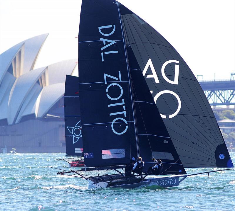 Dal Zotto and race winner Noakesailing challenging for the lead in last Sunday's Spring Championship on Sydney Harbour photo copyright Frank Quealey taken at Australian 18 Footers League and featuring the 18ft Skiff class