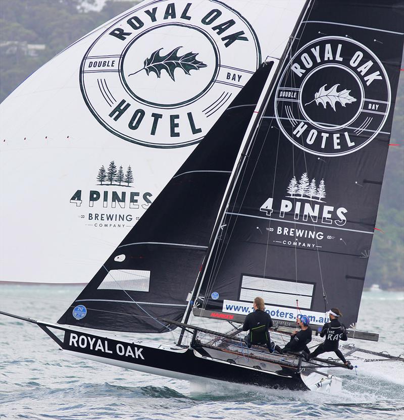 The Oak Double Bay-4 Pines on her way to victory - 2019 18ft Skiff Spring Championship photo copyright Frank Quealey taken at Australian 18 Footers League and featuring the 18ft Skiff class