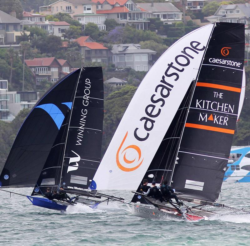 Two of the backmarkers were unable to catch the leaders - 2019 18ft Skiff Spring Championship photo copyright Frank Quealey taken at Australian 18 Footers League and featuring the 18ft Skiff class