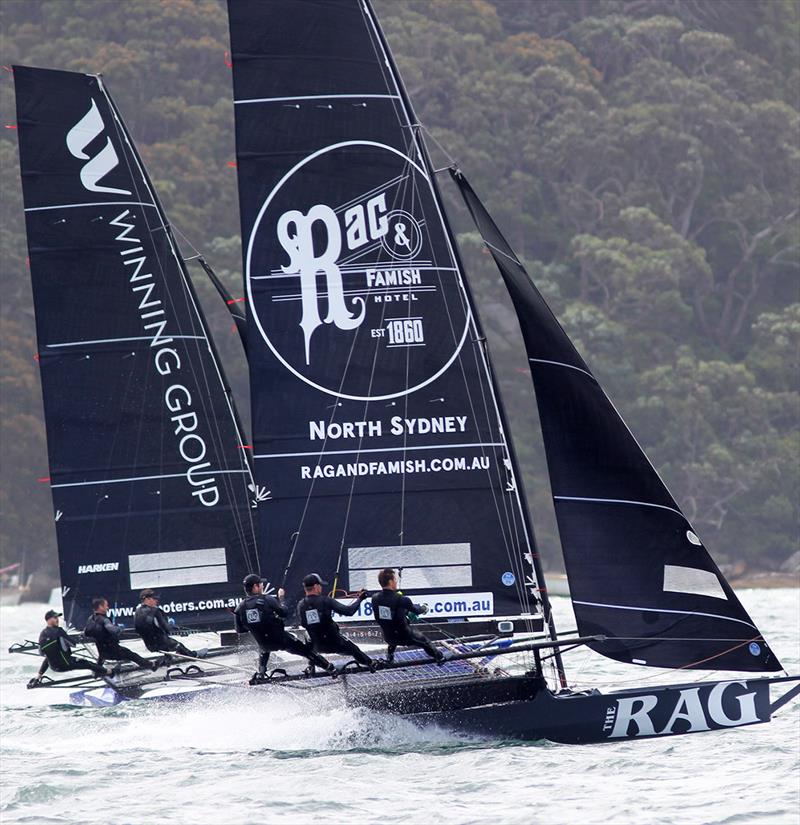 Two sail speed reaching to Chowder Bay - 2019 18ft Skiff Spring Championship photo copyright Frank Quealey taken at Australian 18 Footers League and featuring the 18ft Skiff class