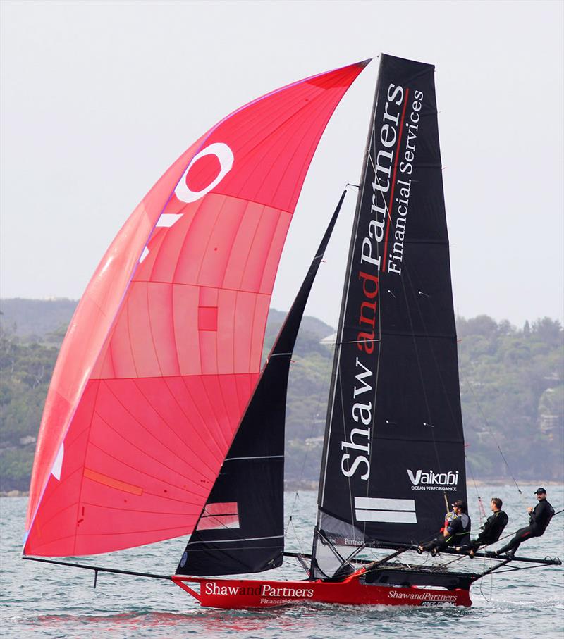 Defening champion team led by James Dorron - 18ft Skiff NSW Championship 2019 photo copyright Frank Quealey taken at Australian 18 Footers League and featuring the 18ft Skiff class