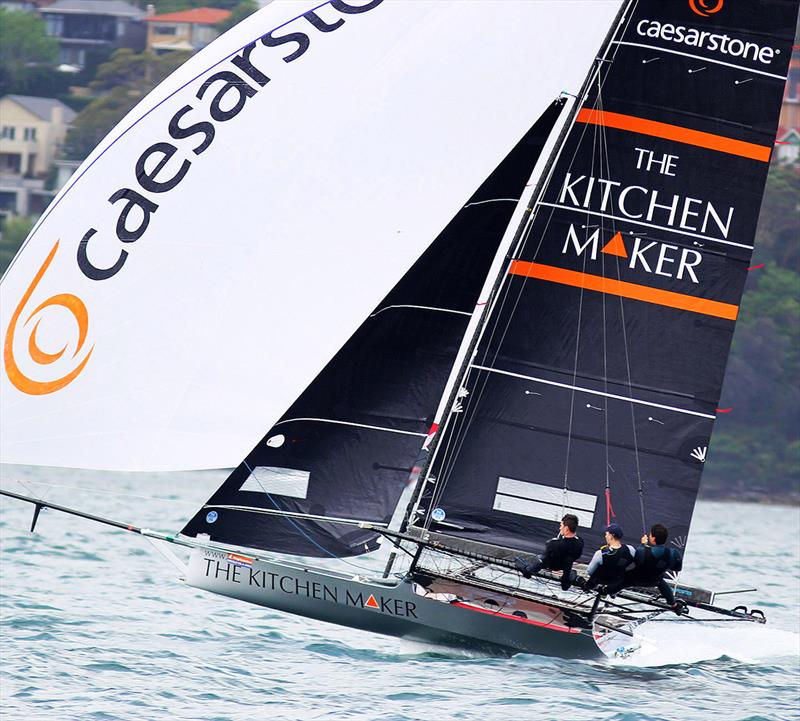 The Kitchen Maker-Caesarstone is looking for a better result on Sunday - 18ft Skiff NSW Championship 2019 photo copyright Frank Quealey taken at Australian 18 Footers League and featuring the 18ft Skiff class