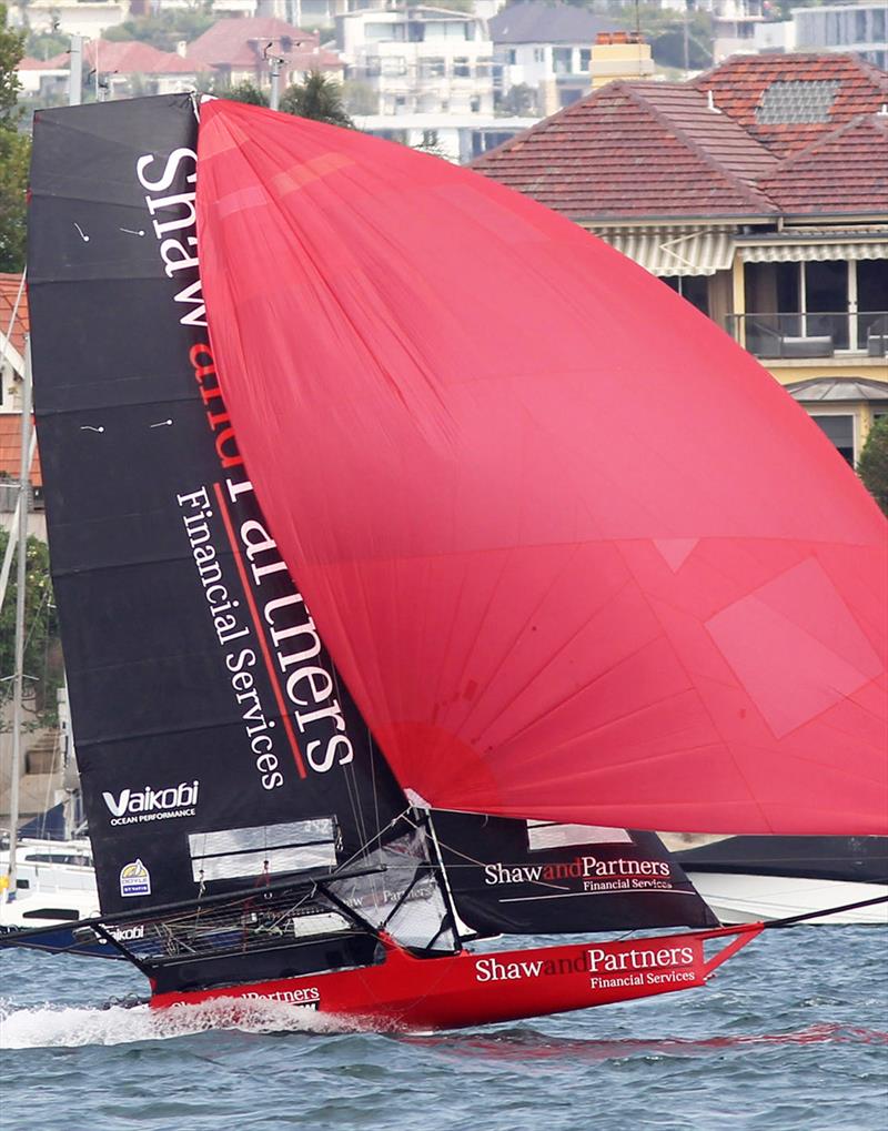 Shaw and Partners Financial Services had to be content with another second place behind Winning Group - NSW Championship 2019 photo copyright Frank Quealey taken at Australian 18 Footers League and featuring the 18ft Skiff class