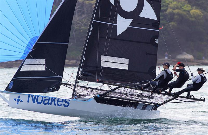 Yvette heritage and her Noakes Blue team produced a strong performance to take another top 10 finish in the NSW Championship 2019 photo copyright Frank Quealey taken at Australian 18 Footers League and featuring the 18ft Skiff class