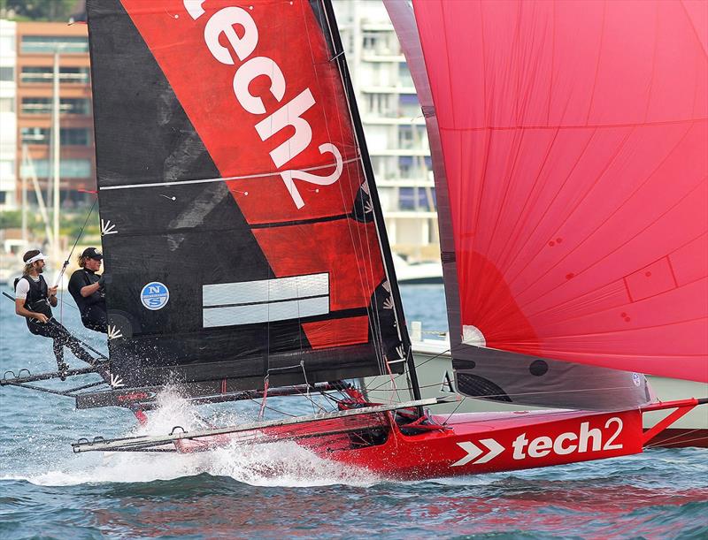 Jack Macartney's new tech2 skiff had her first race last Sunday but is sure to figure in the top placings by the end of the NSW Championship photo copyright Frank Quealey taken at Australian 18 Footers League and featuring the 18ft Skiff class