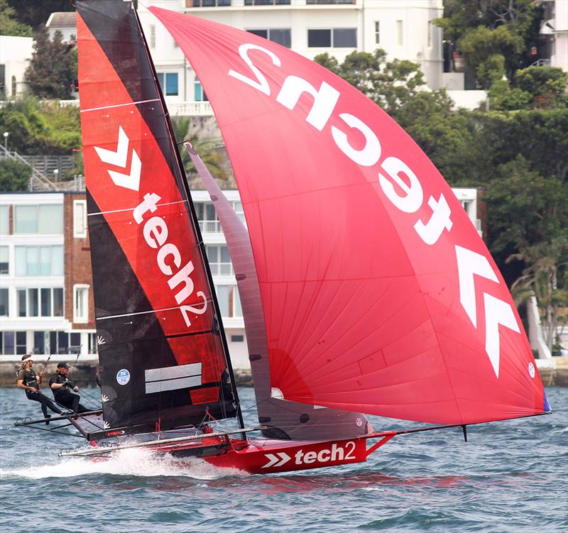 The tech2 team are still to get the best from the brand new skiff, which was having only her second race - 18ft Skiff NSW Championship 2019 photo copyright Frank Quealey taken at Australian 18 Footers League and featuring the 18ft Skiff class