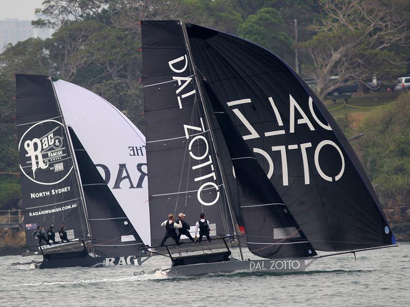 Dal Zotto and Rag and Famish were in the top six on the first spinnaker run - NSW Championship photo copyright Frank Quealey taken at Australian 18 Footers League and featuring the 18ft Skiff class