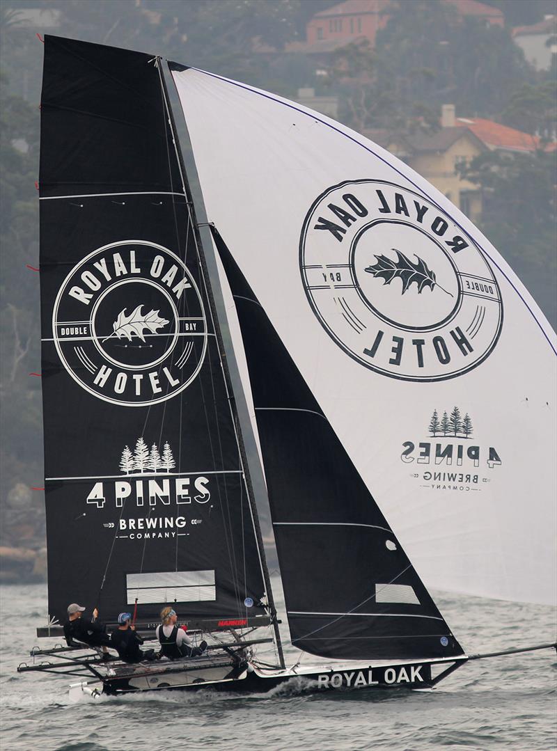 The consistent The Oak Double Bay-4 Pines finished second today and second overall in the NSW Championship photo copyright Frank Quealey taken at Australian 18 Footers League and featuring the 18ft Skiff class