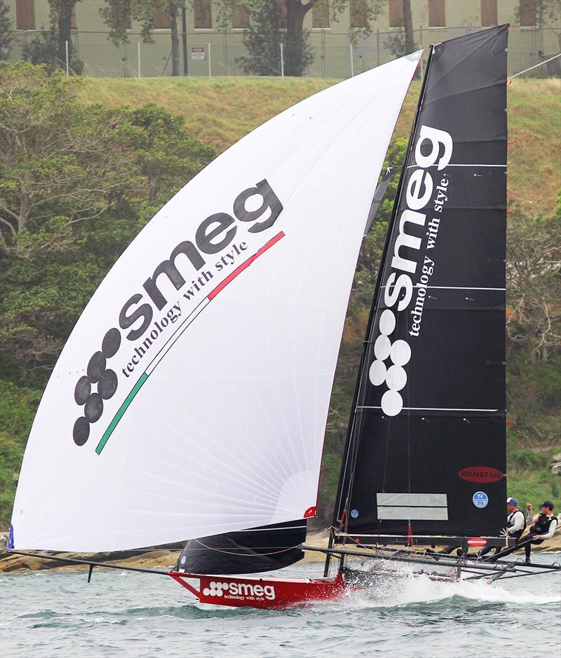 Smeg, a strong team for heavier winds - JJ Giltinan Championship photo copyright Frank Quealey taken at Australian 18 Footers League and featuring the 18ft Skiff class