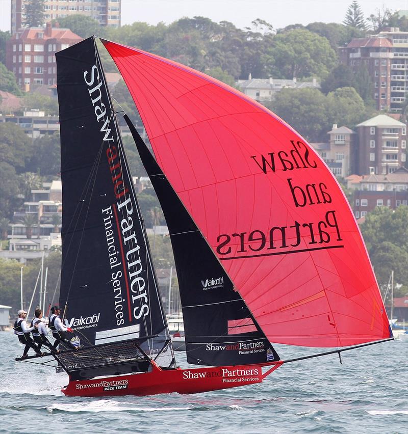 Shaw and Partners Financial Services, runner-up in the Australian Championship photo copyright Frank Quealey taken at Australian 18 Footers League and featuring the 18ft Skiff class