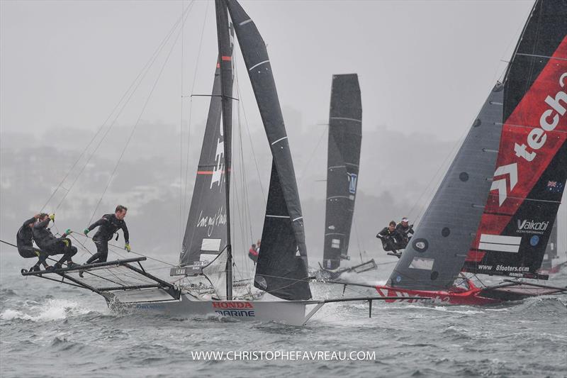 Honda Marine and Tech 2- 18ft Skiff - JJ Giltinan Trophy - Race 1 - March 14, 2020 - Sydney Harbour, Australia photo copyright Christophe Favreau / www.christophefavreau.com taken at Sydney Flying Squadron and featuring the 18ft Skiff class