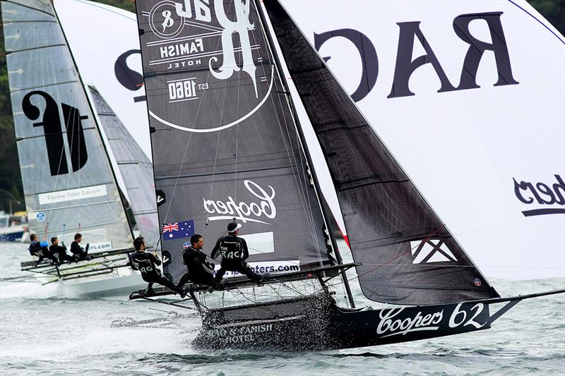 Rag and Famish Hotel finished runner-up to Thurlow Fisher Lawyers in 2017 photo copyright Frank Quealey taken at Australian 18 Footers League and featuring the 18ft Skiff class