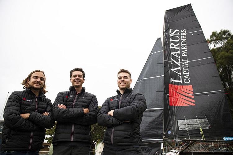 Lazarus team at the official launch photo copyright Mark O'Meally taken at Australian 18 Footers League and featuring the 18ft Skiff class