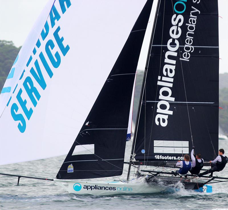 18ft Skiff Supercup: UK skipper Tim Robinson on Appliancesonline photo copyright Frank Quealey taken at Australian 18 Footers League and featuring the 18ft Skiff class