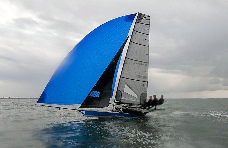 UK 18ft Skiff Solent Grand Prix Series Round 2 at Calshot photo copyright Kate and Harry Sullivan taken at  and featuring the 18ft Skiff class