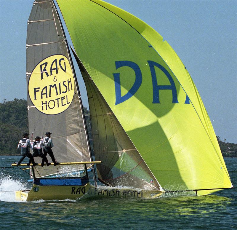 2001 Giltinan World champion Rag and Famish Hotel photo copyright Frank Quealey taken at Australian 18 Footers League and featuring the 18ft Skiff class