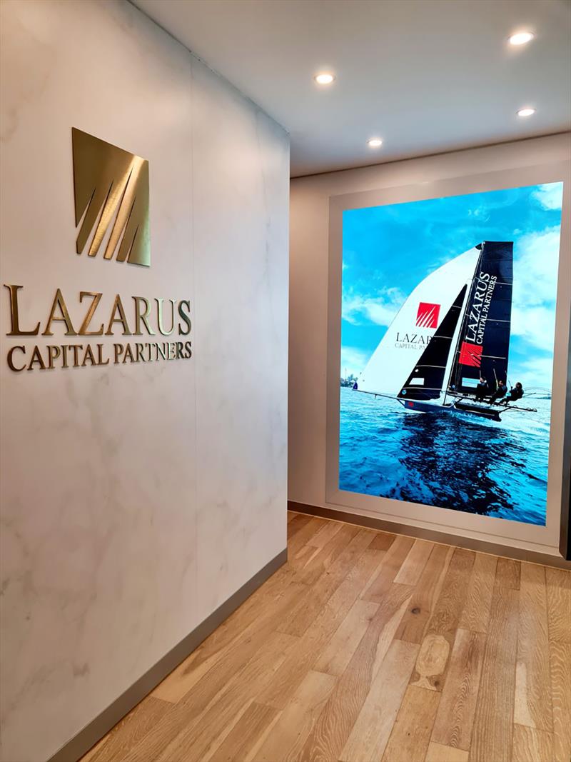 The office entrance to Lazarus Capital Partners backs up the support MD Dale Klynhout and his team have for the 18s partnership - photo © Lazarus Capital Partners