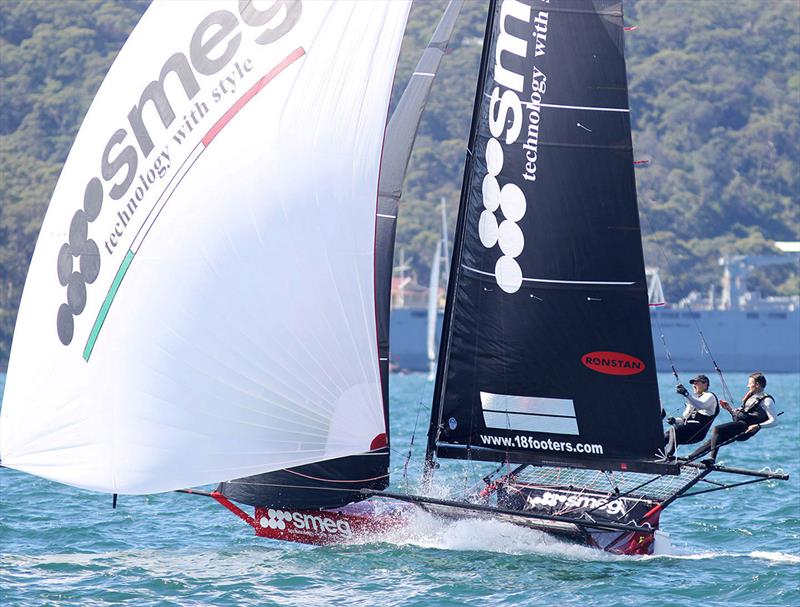 Current JJ Giltinan World champion Smeg photo copyright Frank Quealey taken at Australian 18 Footers League and featuring the 18ft Skiff class