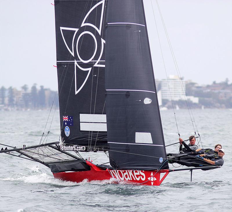 Noakesailing crew in the middle of the battle for second place - 18ft Skiff NSW Championship on Sydney Harbour - Race 3 photo copyright Frank Quealey taken at Australian 18 Footers League and featuring the 18ft Skiff class