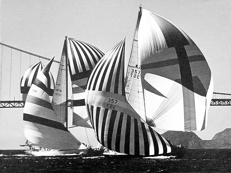 Ballyhoo leading the fleet in San Francisco photo copyright Archive taken at  and featuring the 18ft Skiff class