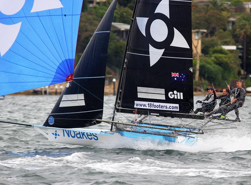 David Witt, Tom Clout and Tom Anderson, an former team reuniting for the day - 18ft Skiffs Supercup - December 2021 photo copyright Frank Quealey taken at Australian 18 Footers League and featuring the 18ft Skiff class