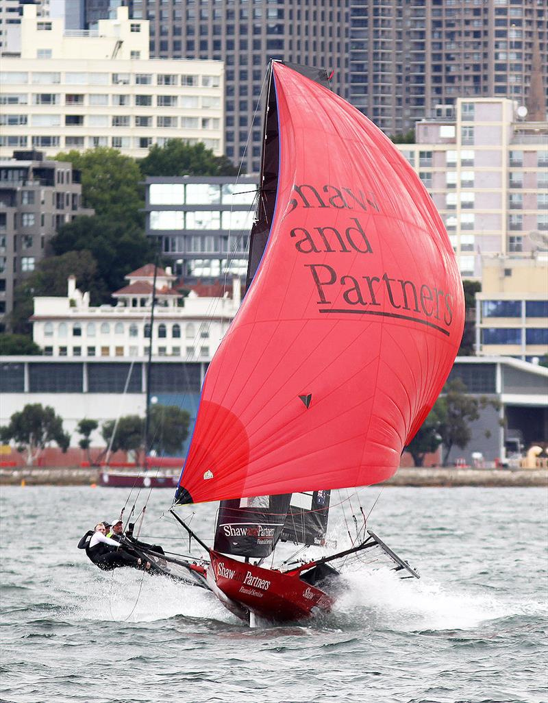 Nathan Wilmot-led Shaw and Partners Financial Services finished fourth overall on the day - 18ft Skiffs Supercup - December 2021 - photo © Frank Quealey