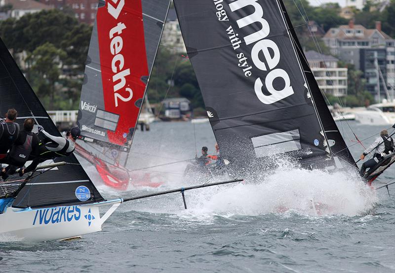 Rounding the top mark - 18ft Skiffs Supercup - December 2021 photo copyright Frank Quealey taken at Australian 18 Footers League and featuring the 18ft Skiff class