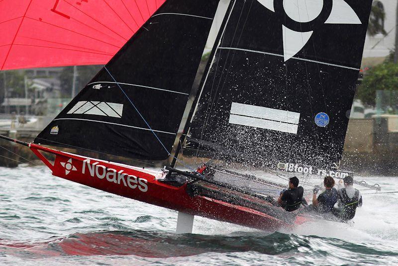 Noakesailing flys on the run into Rose Bay - 18ft Skiff NSW Championship race 5 - photo © Frank Quealey