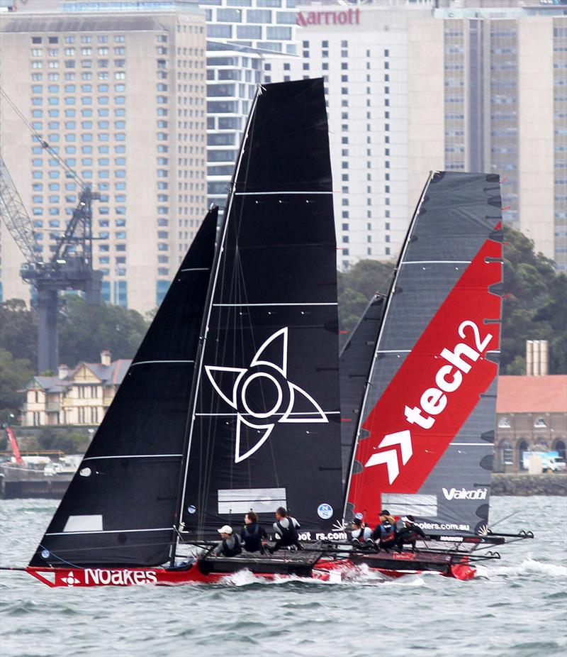 Noakesailing and Tech2, the two main challengers to championship leader Yandoo - 2021-22 NSW 18ft Skiff Championship - photo © Frank Quealey