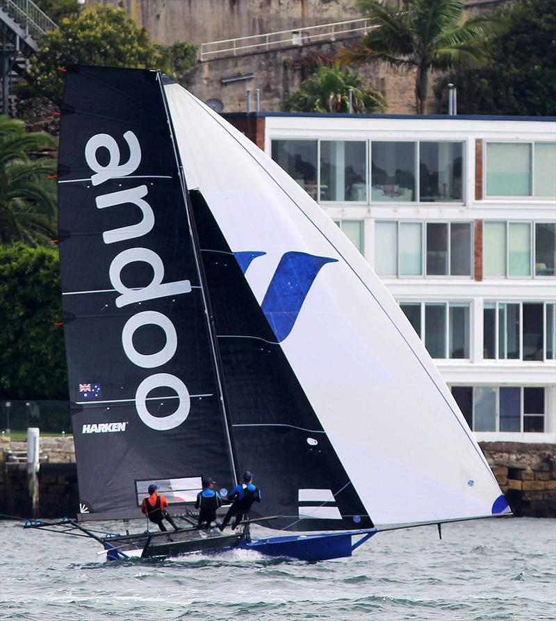 Andoo finished third after a costly capsize on the first lap of the course - 18ft Skiff NSW Championship - photo © Frank Quealey