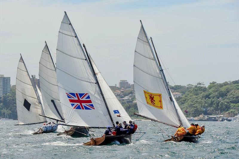(l-r) Aberdare, Top Weight, Australia IV and Scot during the 2022 Historical 18 Footer Australian Championship - photo © Bruce Kerridge