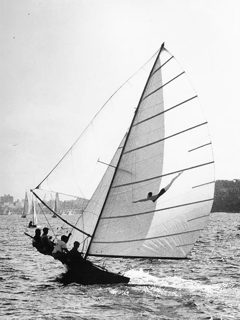 One of the Jantzen Girl skiffs in which Len Heffernan won three consecutive national titles in the 1960s - 18ft Skiffs Australian Championship photo copyright Frank Quealey taken at Australian 18 Footers League and featuring the 18ft Skiff class