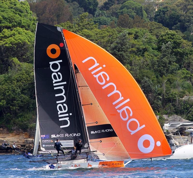 Balmain Slake was consistent in both races on the final day of the 100th 18ft Skiff Australian Championship photo copyright Frank Quealey taken at Australian 18 Footers League and featuring the 18ft Skiff class