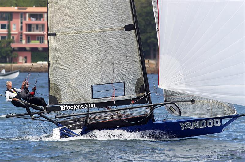 John Winning, skippering Yandoo, during the Australian Championship final last Sunday - photo © Frank Quealey