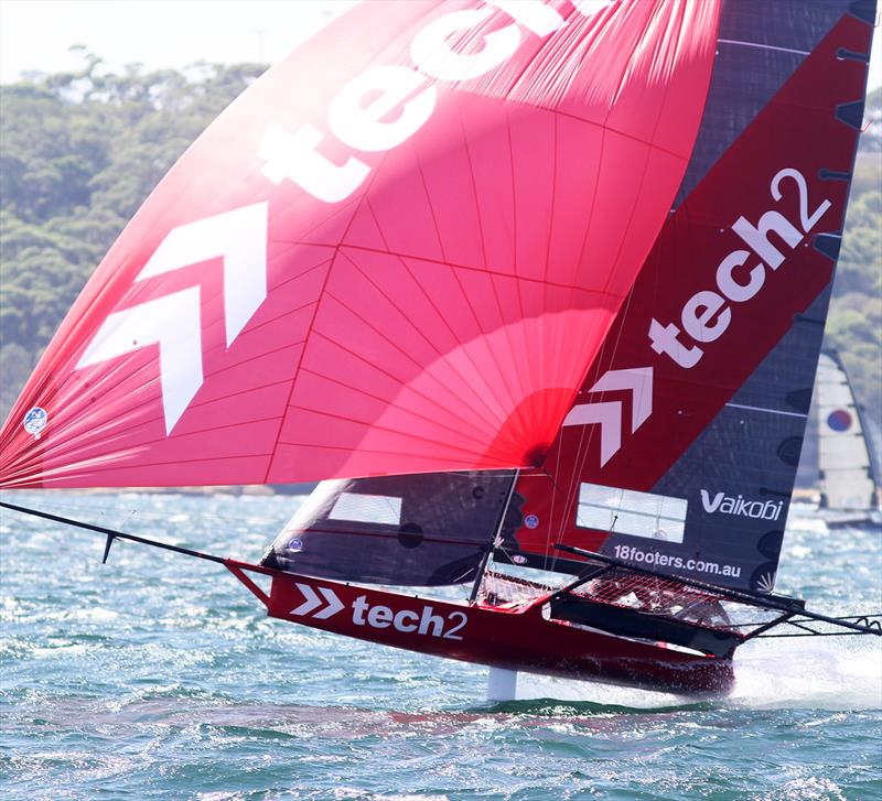 Tech2 shows the form that won the title for a third consecutive year during 18ft Skiff Club Championship Race 17 photo copyright Frank Quealey taken at Australian 18 Footers League and featuring the 18ft Skiff class
