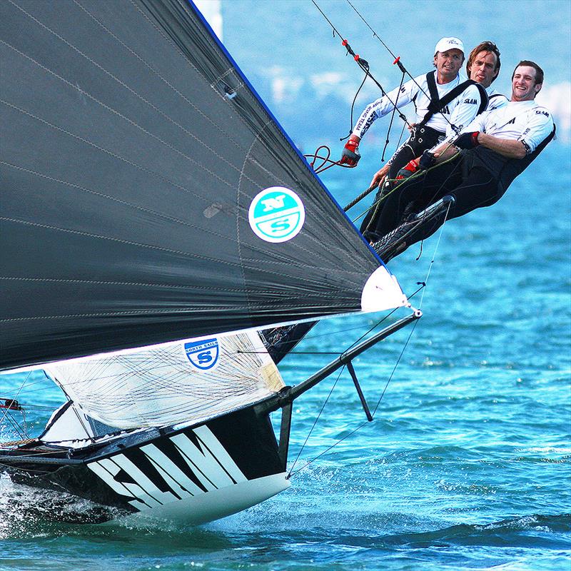 Grant Rollerson and his record-holding Slam team of 2011 photo copyright Archive taken at Australian 18 Footers League and featuring the 18ft Skiff class