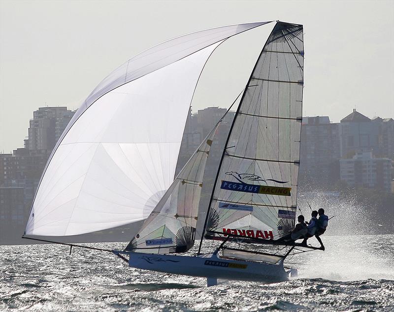 Pegasus Racing, on Sydney Harbour in 2006 - JJ Giltinan World 18ft Skiffs Championship  photo copyright Frank Quealey taken at Australian 18 Footers League and featuring the 18ft Skiff class