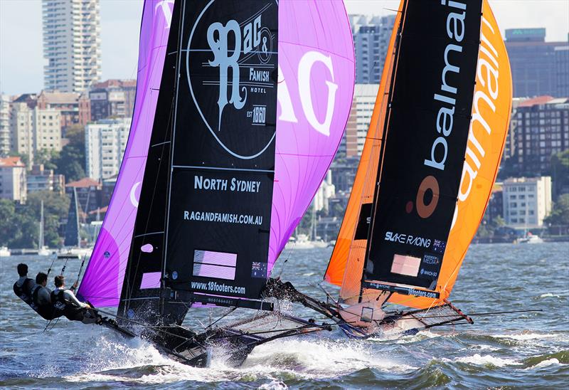 2022 JJ Giltinan 18ft Skiff Championship Race 8 photo copyright Frank Quealey taken at Australian 18 Footers League and featuring the 18ft Skiff class