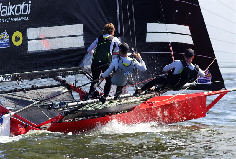 2022 JJ Giltinan 18ft Skiff Championship Race 8 photo copyright Frank Quealey taken at Australian 18 Footers League and featuring the 18ft Skiff class