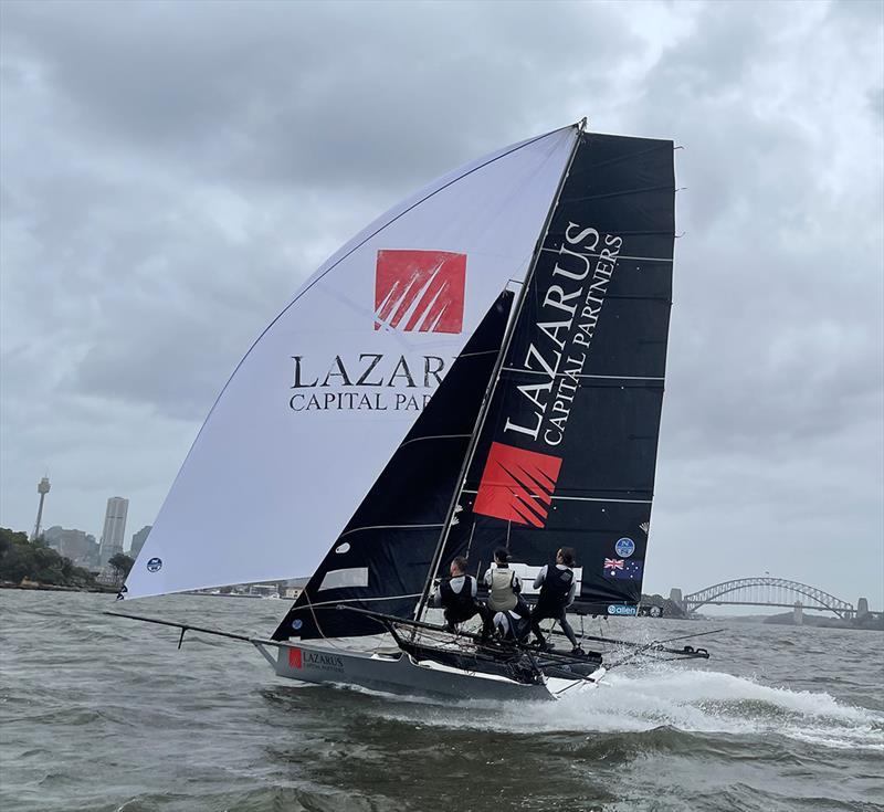 Lazarus Capital Partners, 2021 winner, with Adele Phillips on board - Queen of the Harbour photo copyright Jessica Crisp taken at Australian 18 Footers League and featuring the 18ft Skiff class