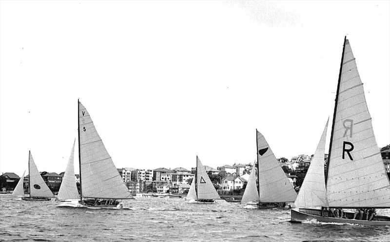 Myra Too leads the fleet during the 1951 World Championship - photo © Archive