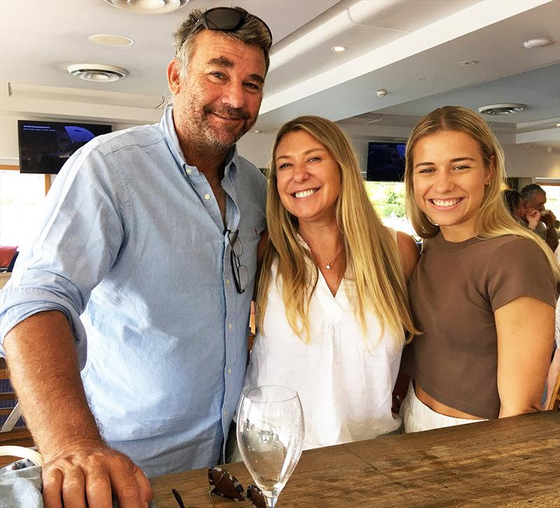 David, Kim and Abbey at the League clubhouse earlier this year photo copyright Frank Quealey taken at Australian 18 Footers League and featuring the 18ft Skiff class