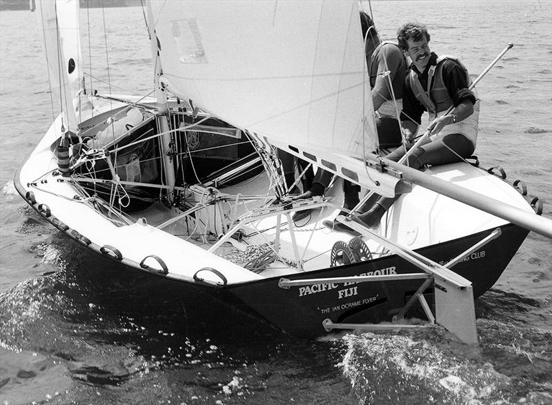 John 'Woody' Winning smile during the late 1970s photo copyright Bob Ross taken at Australian 18 Footers League and featuring the 18ft Skiff class