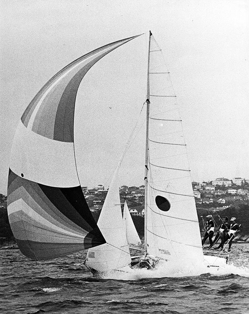 Yandoo in 1980, one of John's two runner-up skiffs to the legendry Iain Murray Color 7s photo copyright Frank Quealey taken at Australian 18 Footers League and featuring the 18ft Skiff class