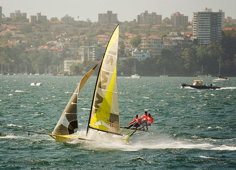 RMW Marine at top speed in the 28-kt NorEaster - JJ Giltinan World Championship - photo © Frank Quealey