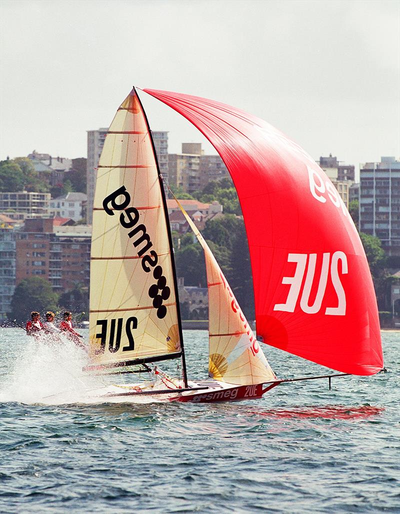 Omega Smegn skippered by Trevor Barnabas photo copyright Frank Quealey taken at Australian 18 Footers League and featuring the 18ft Skiff class