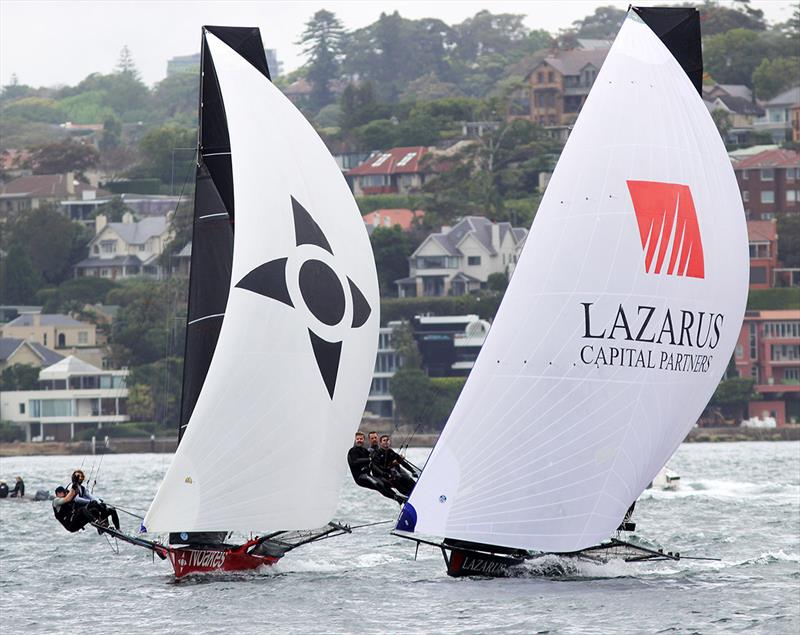 Lazarus and Noakes Youth coming in from the LHS of the course - 18ft Skiff Spring Championship race 2 - photo © Frank Quealey