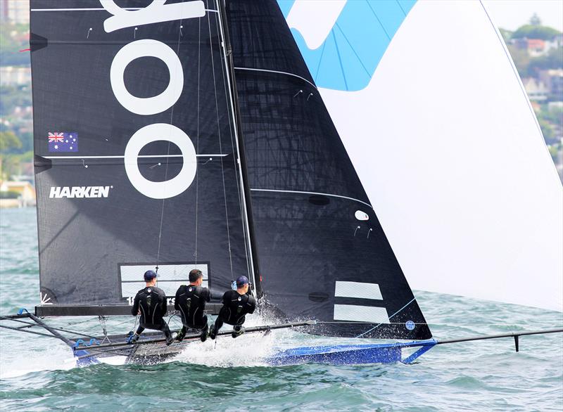 Andoo, an all the way winner of the 18ft Skiff Club Championship race photo copyright Frank Quealey taken at Australian 18 Footers League and featuring the 18ft Skiff class